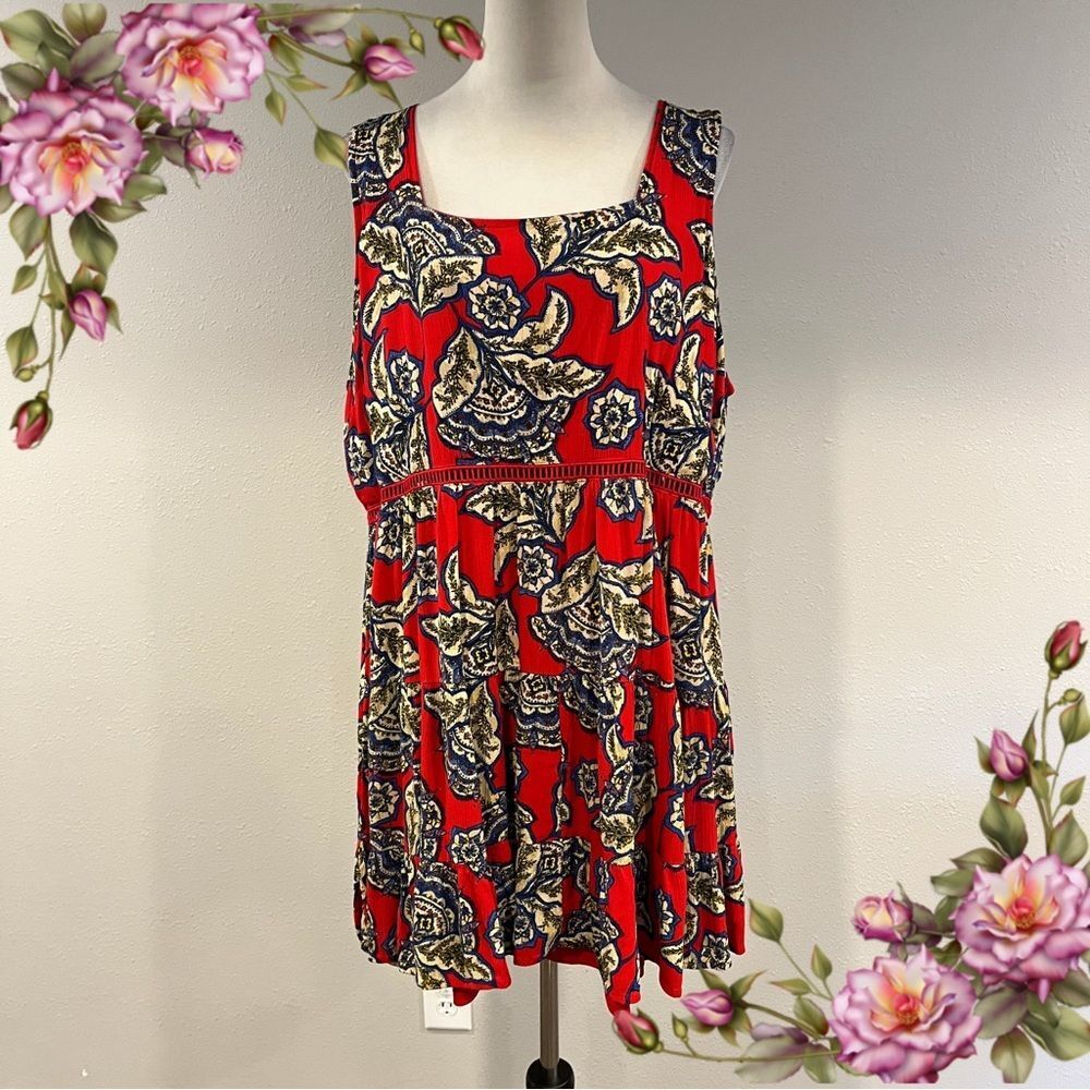 Maurices sleeveless paisley Floral plus‎ size mini Dress size 1X